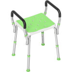 Tabouret de douche - homcom - pour personnes �g�es et handicap�es - accoudoirs, hauteur r�glable, patins ...