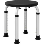 Homcom - tabouret de douche rglable en hauteur sige de douche ergonomique pieds antidrapants charge ...