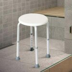 Tabouret de douche rond à hauteur réglable - couleur blanc. Tabouret de douche rond à hauteur réglable - couleur blanc.