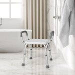 Maisonchic - tabouret de douche sige de douche hauteur rglable 36 - 49 cm accoudoirs ergonomique amovibles ...