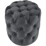 Tabouret drancy velours gris fonc� m