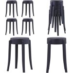 Vidaxl - tabourets empilables lot de 4 noir plastique - tabouret de bar - tabouret pliable - tabouret ... Vidaxl - tabourets empilables lot de 4 noir plastique - tabouret de bar - tabouret pliable - tabouret ...