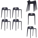 Tabourets empilables lot de 4 noir plastique - tabouret pliable - tabouret bar - chaise pliante - mobilier ...