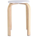 Tabouret empilable en bois courb antidrapant pour chambre  coucher, bar en bois massif, chaise de ...