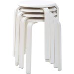 Sinbinta - tabouret empilable tabouret en bois mode cratif adultes - blanc