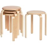 Sinbinta - tabouret empilable tabouret en bois mode cratif adultes - couleur du bois