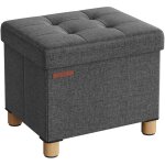 Tabouret avec espace de rangement, petit banc pliable, repose - pieds, bo�te de rangement, supporte jusqu'� ...