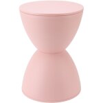 Tabouret en forme de sablier en plastique moderne simple style nordique tabouret rond pour salle de bain ...