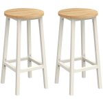 Tabourets hauts lot de 2 chaises de bar sige de cuisine cadre en acier hauteur 65 cm montage facile ...