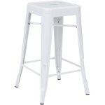 Tabouret haut empilable en acier lix sklum blanc ?65 cm