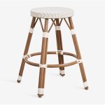 Tabouret haut en aluminium et rotin synth�tique brielle bistro sklum beige nude - blanc gardenia ?65 ...