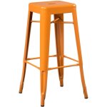 Tabouret haut empilable en acier lix sklum orange safran ?75 cm