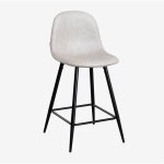 Sklum - tabouret haut glamm en simili cuir ?65 cm gris taupe clair noir