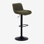 Tabouret haut réglable avec dossier en métal et tissu igarasi sklum noir - verde army Tabouret haut réglable avec dossier en métal et tissu igarasi sklum noir - verde army