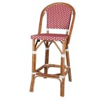 Autres tabouret haut en rotin avec un style bistrot - modle 080 - rouge