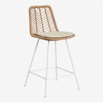 Tabouret haut en rotin synth�tique gouda natural sklum naturel ?65 cm blanc