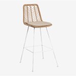 Tabouret haut en rotin synthétique gouda natural sklum naturel ?75 cm blanc Tabouret haut en rotin synthétique gouda natural sklum naturel ?75 cm blanc