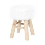 Paris prix - tabouret imitation fourrure 'curtis' 40cm blanc