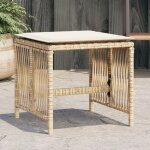 Tabourets de jardin et coussins lot de 4 beige 41x41x36cm rotin - vidaxl