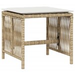 Tabourets de jardin et coussins lot de 4 beige 41x41x36cm rotin - vidaxl