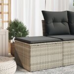 Vidaxl - tabouret de jardin coussin gris clair 55x55x37cm rsine tresse