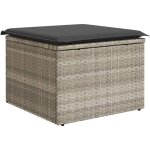 Vidaxl - tabouret de jardin coussin gris clair 55x55x37cm rsine tresse