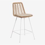 Tabouret de jardin haut en rotin synthtique gouda natural sklum naturel ?65 cm blanc