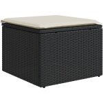 Tabouret de jardin? pouf de jardin?repose - pied avec coussin noir 55x55x37 cm r�sine tress�e cfw68410 ...