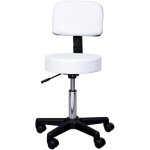 Tabouret de massage à roulettes réglable jeremia blanc Tabouret de massage à roulettes réglable jeremia blanc
