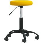 Tabouret de massage velours jaune moutarde