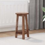 Tabouret naturel 28 x 28 x 50 cm bois d'acajou