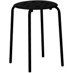Tabouret noir empilable avec pieds en m�tal 41x45h cm