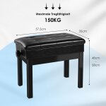 Tabouret piano rglable en hauteur 58x35x48 - 58 cm, siege piano avec espace de rangement, banc piano ...