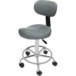 Tabouret pivotant  360 avec dossier et 5 roulettes, tabouret de bar, hauteur rglable de 45  59 cm, ...