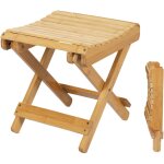 Tabouret pliant en bambou naturel - 28 x 28 cm - tabouret dcoratif en bois pliable