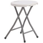 Tabouret pliant (charge maximale 150 kg) 33x30x45cm en plastique et acier en blanc et gris Tabouret pliant (charge maximale 150 kg) 33x30x45cm en plastique et acier en blanc et gris