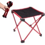 Tabouret pliant d'ext�rieur rouge, tabouret pliant de camping en aluminium, tabouret de camping pliant ...