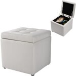 Tabouret pouf coffre boîte de rangement repose - pied ottoman avec espace de stockage cuir pu 40 x 40 ... Tabouret pouf coffre boîte de rangement repose - pied ottoman avec espace de stockage cuir pu 40 x 40 ...