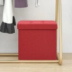Tabouret de rangement, armoire de rangement pliable rouge bordeaux faux lin cfw92909 Tabouret de rangement, armoire de rangement pliable rouge bordeaux faux lin cfw92909