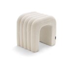 Drawer - tabouret rembourr en tissu bouclette - blanc - mui