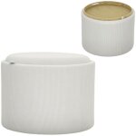 Tabouret repose - pied pouf de rangement avec couvercle rond table basse rembourrée velours côtelé 56x56x42 ... Tabouret repose - pied pouf de rangement avec couvercle rond table basse rembourrée velours côtelé 56x56x42 ...