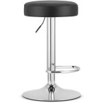 Tabouret rojst - �co - cuir noir / base chrom�e
