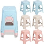 Tabourets ronds en plastique �pais, chaises en plastique faciles � empiler pour salle � manger et salon, ...