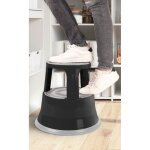 Tabouret en rouleau patte d'�l�phant acier t1 noir