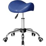 Tabouret  roulettes - homcom - hauteur rglable 49 - 61 cm et selle ergonomique - polyurthane et mtal ...