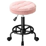 Tabouret � roulettes r�glable en hauteur 50?66 cm, pivotant 360�, rose
