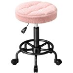 Tabouret � roulettes rose r�glable 50?66 cm ? pivotant 360� ? confort