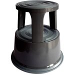 Tabouret � roulettes verotech 80002 en m�tal gris anthracite avec pied d'�l�phant