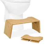 Relaxdays tabouret de salle de bain ou wc, en bambou, dfcation optimale, h x l x p : 19 x 48, 5 x 20 ...