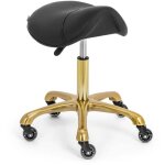 Tabouret selle de cheval 150 kg alliage d'aluminium pvc pu contreplaqué mousse synthétique noir doré Tabouret selle de cheval 150 kg alliage d'aluminium pvc pu contreplaqué mousse synthétique noir doré